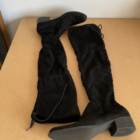 Charles By Charles David Over the Knee Faux Black Suede Boots. 8.5 - Picture 2 of 11